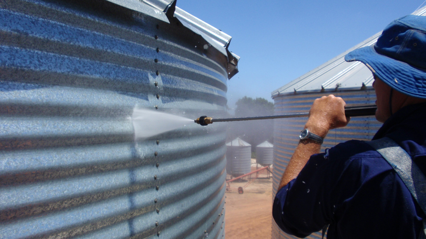 Step 2: Pressure cleaning the entire surface removing any dirt, grime and contaminates is essential.