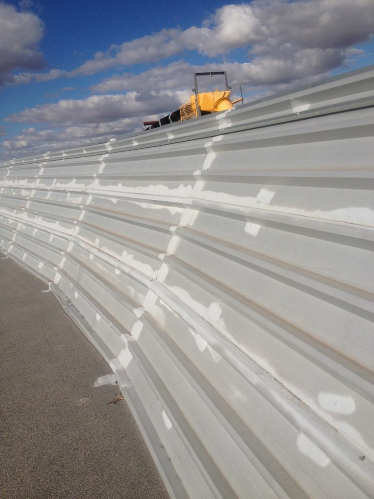 Step 1: All the metal wall horizontal and vertical joints, tek screws and any patch repairs are sealed with 