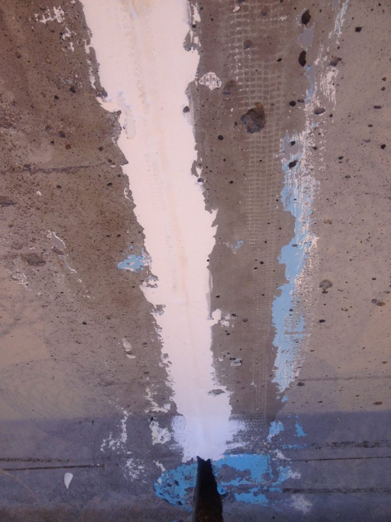 Step 2: All Concrete bunker wall vertical joints are sealed using Global Flexible Filler or Glo-Mastic.